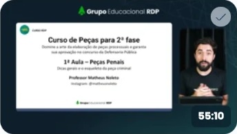 Videoaula: Aula inaugural — Peças Criminais