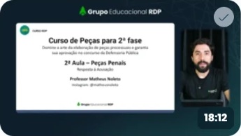 Videoaula: Resposta à acusação