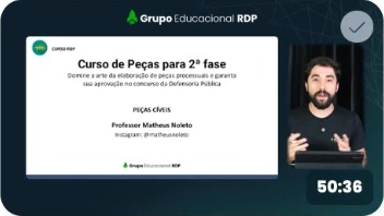 Videoaula: Aula inaugural — Peças Cíveis